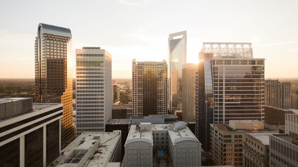 Looking out on downtown Charlotte.
