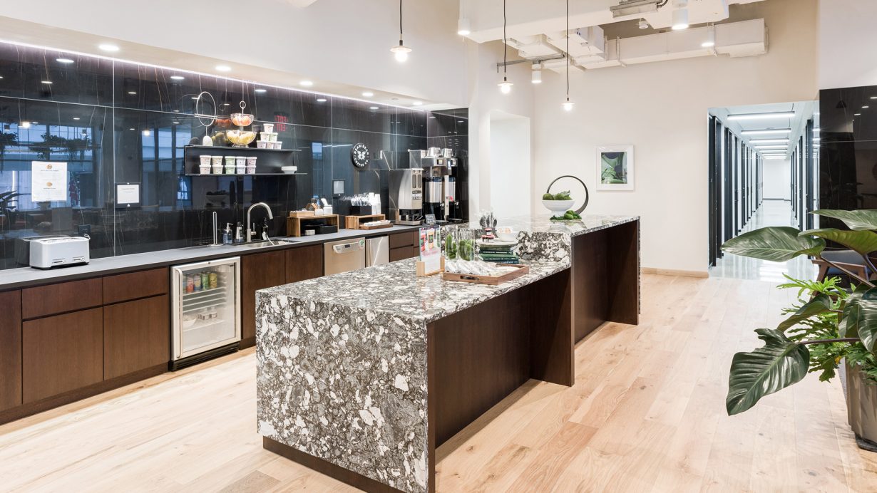 Industrious locations are designed so that fresh coffee is always close by.