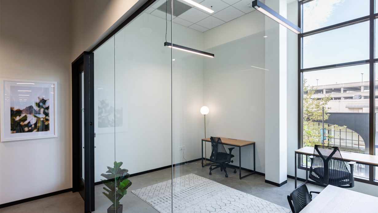 Private offices come with plenty of space and natural light.