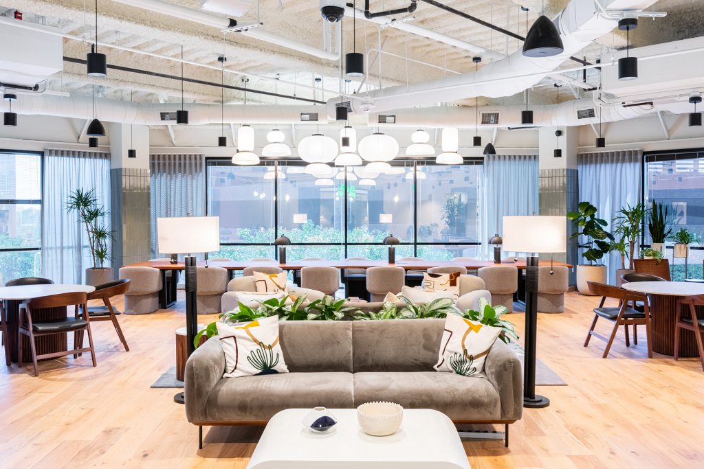 Inside Industrious 3090 Bristol Street in Costa Mesa, California.