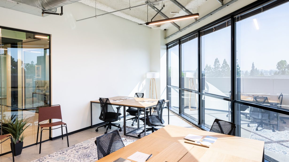 Floor-to-ceiling windows provide outdoor views and tons of natural light.