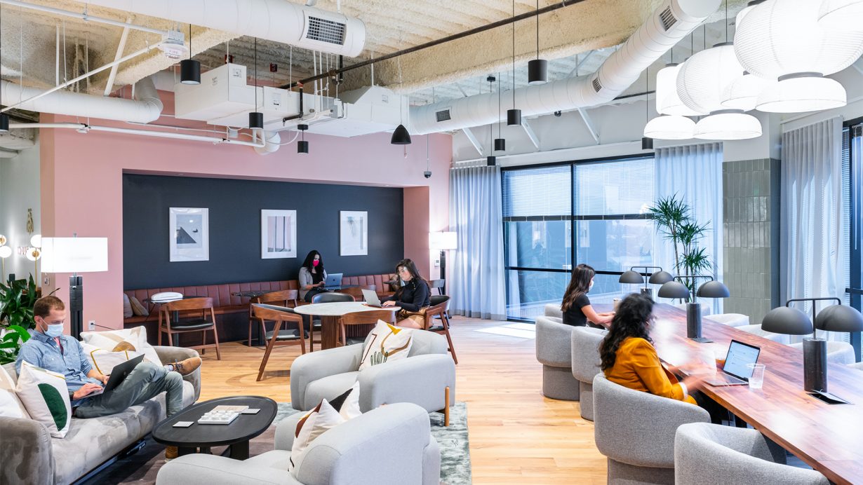 Common spaces combine modern design with lush, comfortable furnishings.