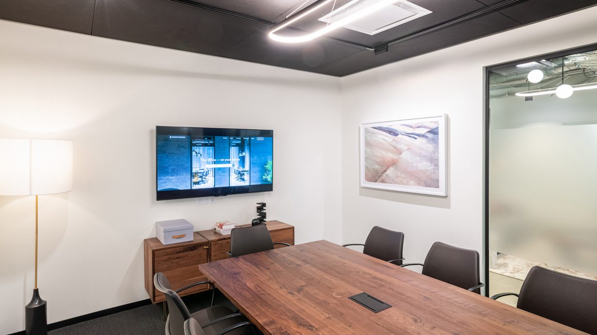 Conference rooms are perfect for meetings of all sizes and come with A/V equipment.