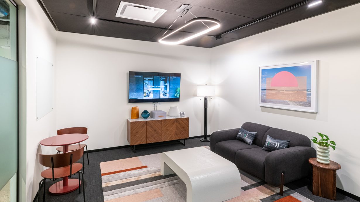 Having a variety of spaces allows members to change up their seating when they want to.
