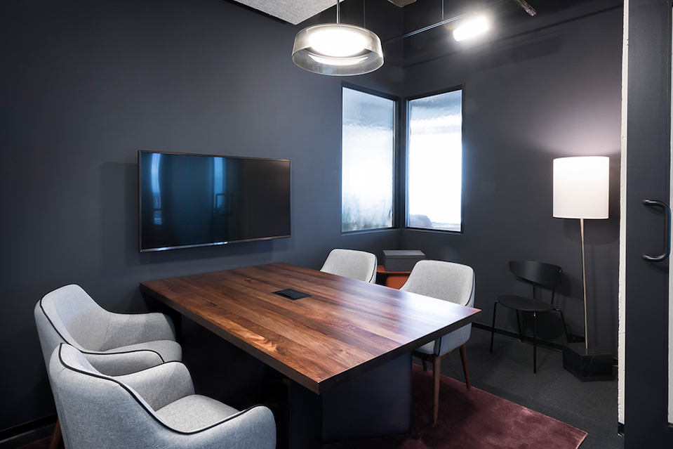 A conference room designed for small team huddles.