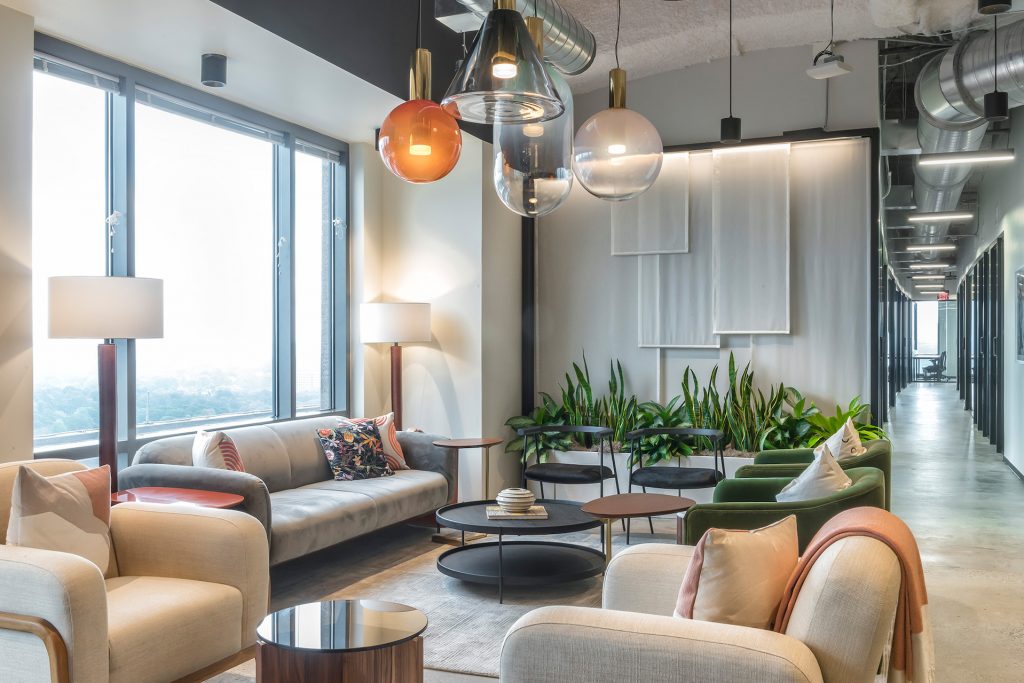 Inside Industrious Monarch Tower in Atlanta, Georgia.