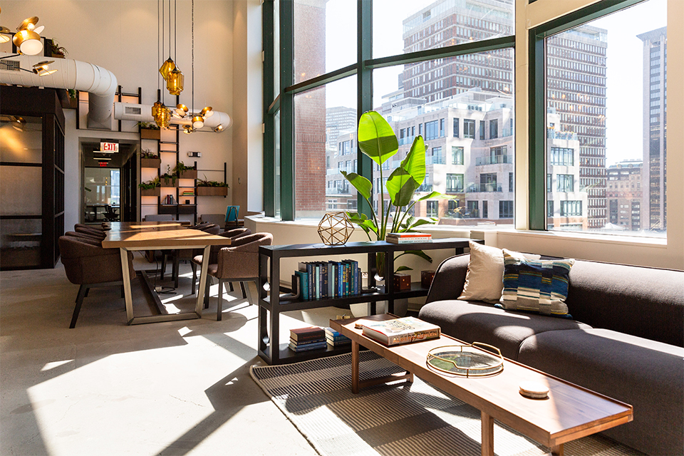 Inside Industrious Back Bay in Boston, Massachusetts.