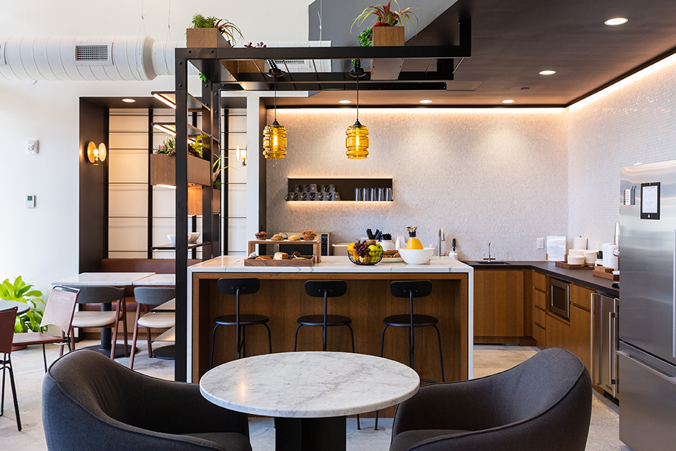 Community Managers stock the café daily with breakfast and fresh coffee.