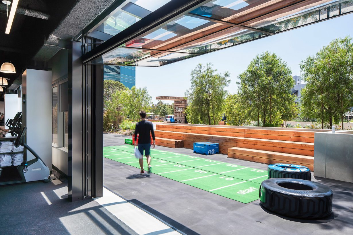 Members can take advantage of campus amenities, including an indoor-outdoor fitness center.