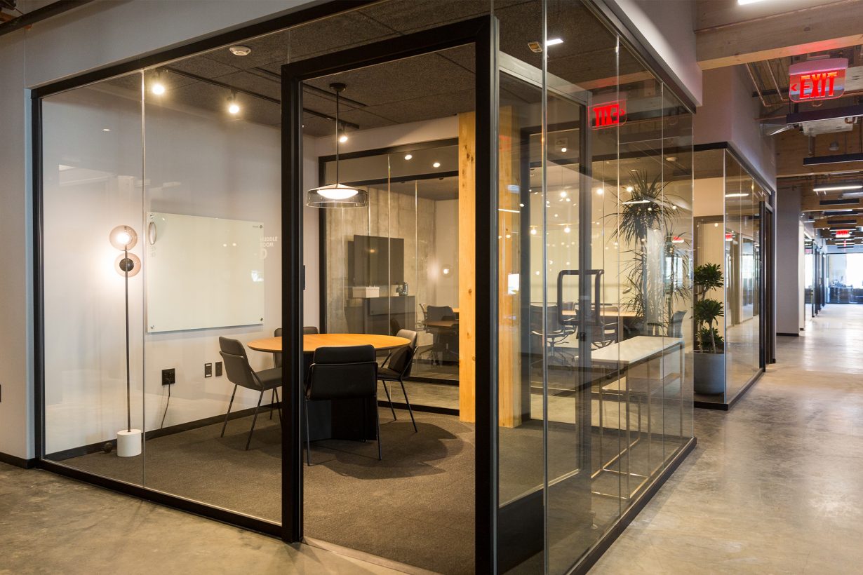 This spacious, informal meeting room is perfect for small team huddles.
