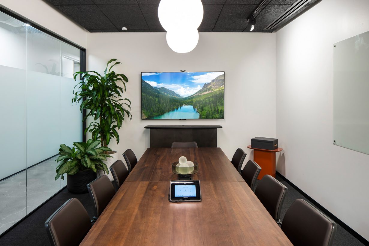 Conference rooms come with whiteboards and A/V equipment.