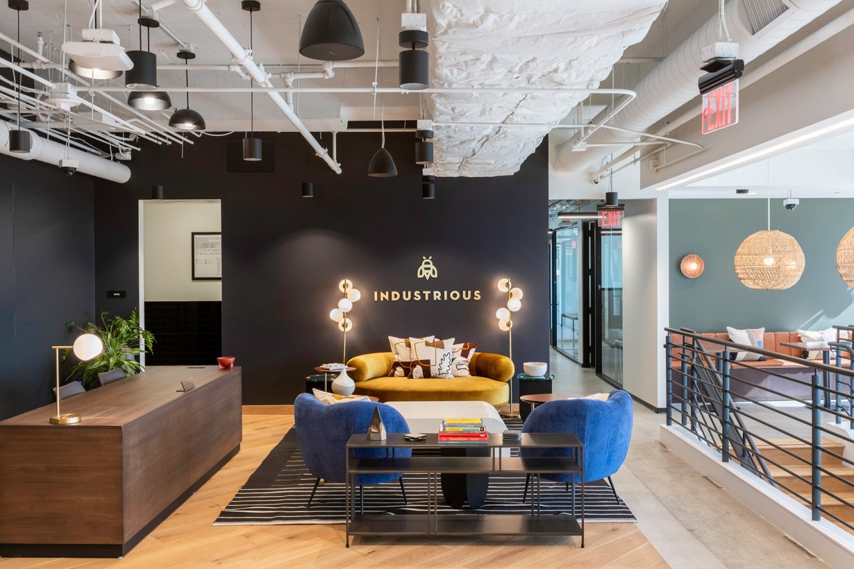 Industrious Pasarroyo has its own reception area to greet members and visitors.