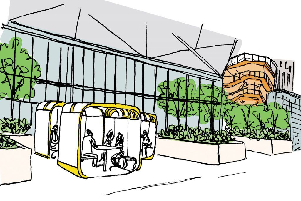 One thing that’s new at Industrious: YardWork, an outdoor workplace in New York. (Noun New York)