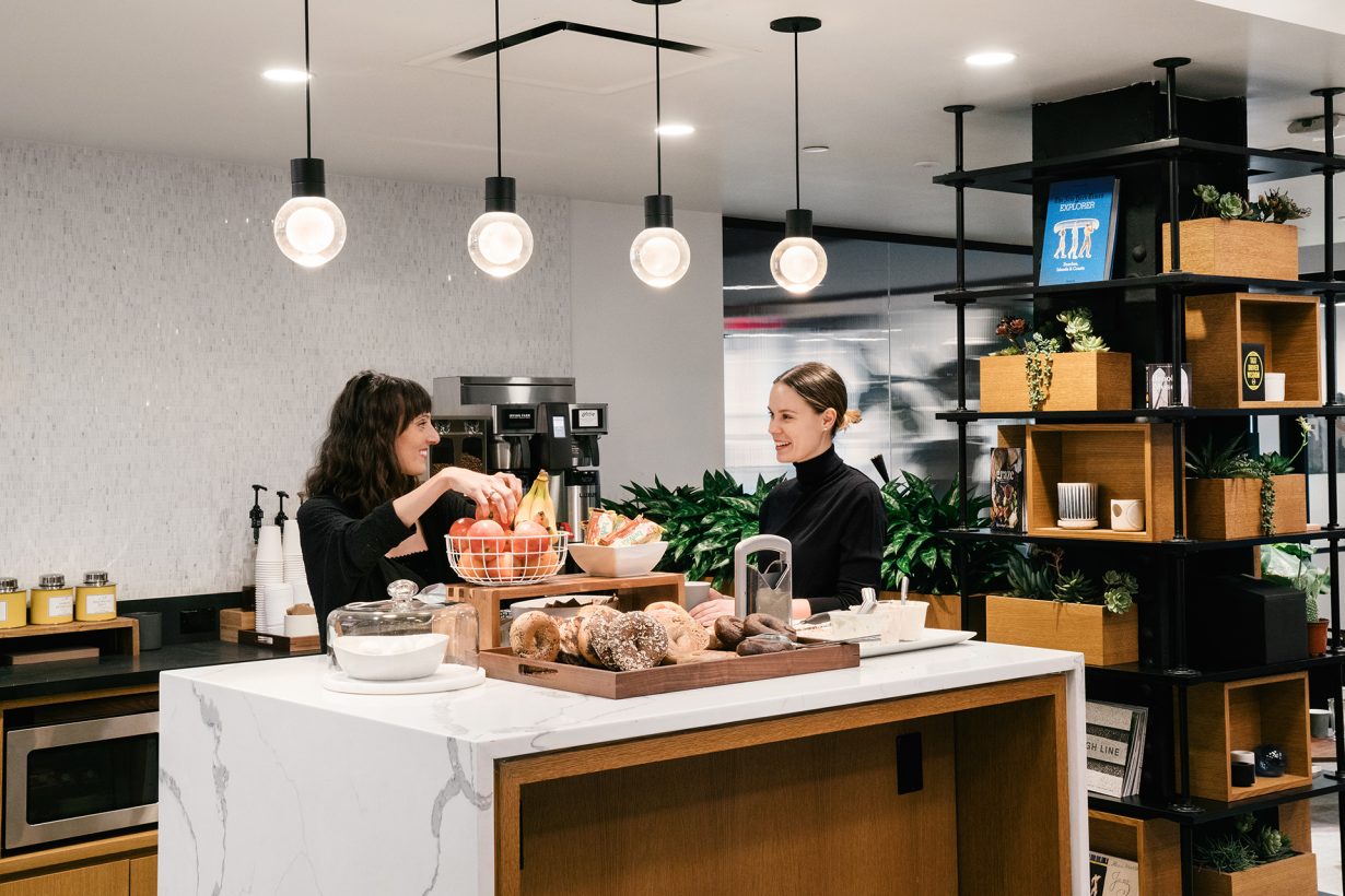 Breakfast is complimentary for Industrious members.