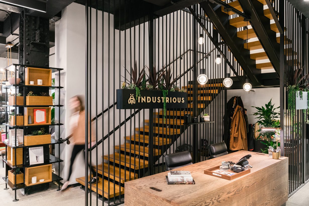 The welcome desk at Industrious Union Square.